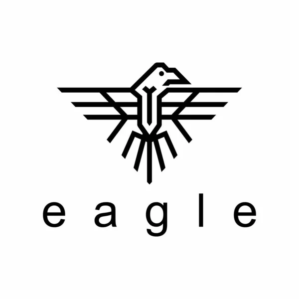 Simple Unique Unique Eagle Line Out Image Graphic Icon Logo — Archivo Imágenes Vectoriales