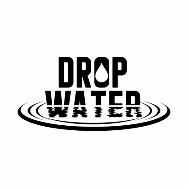 Simples Único Carta Palavra Drop Water Escrevendo Fonte Com Imagem — Vetor de Stock