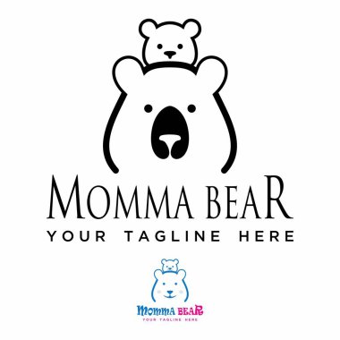 Design or vector shape of mother and child bear that can be used as a company symbol or related to animal vector Design or vector shape of mother and child bear that can be used as a company symbol or related to animal vector