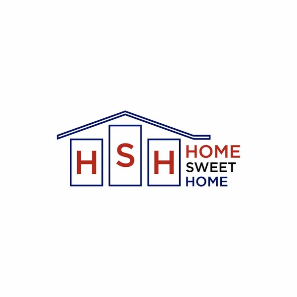 Simple Roof House Chart Letter Hsh Font Image Graphic Icon — ストックベクタ