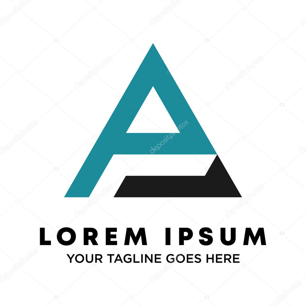 simple Letter or word PA font in triangle image graphic icon logo design abstract concept vector stock. Can be used in conjunction with initial or brand