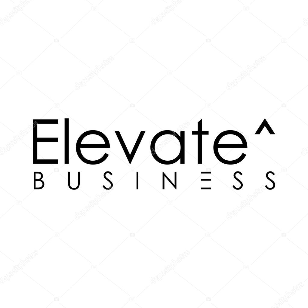 Simple letter or word ELEVATE sans serif font with image graphic icon logo design abstract concept vector stock. Can be used as a symbol related to initial or wordmark