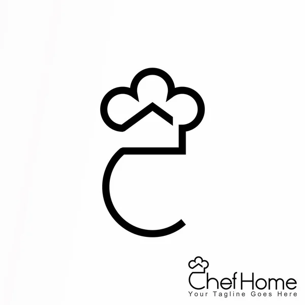 Casa Simples Chapéu Chef Chef Home Imagem Gráfico Ícone Logotipo — Vetor de Stock