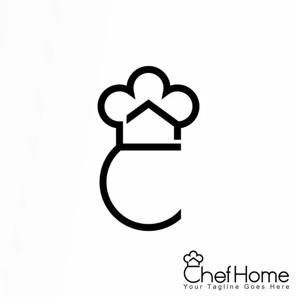 Casa Simples Chapéu Chef Chef Home Imagem Gráfico Ícone Logotipo — Vetor de Stock