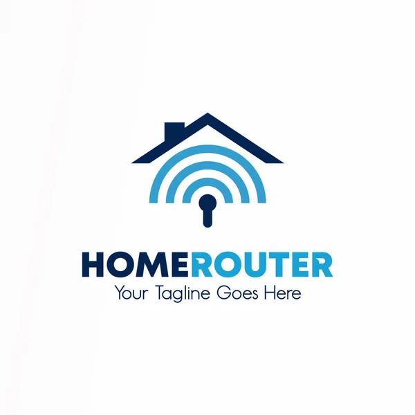 Simple Unique Roof House Wifi Signal Hole Key Image Graphic — Image vectorielle