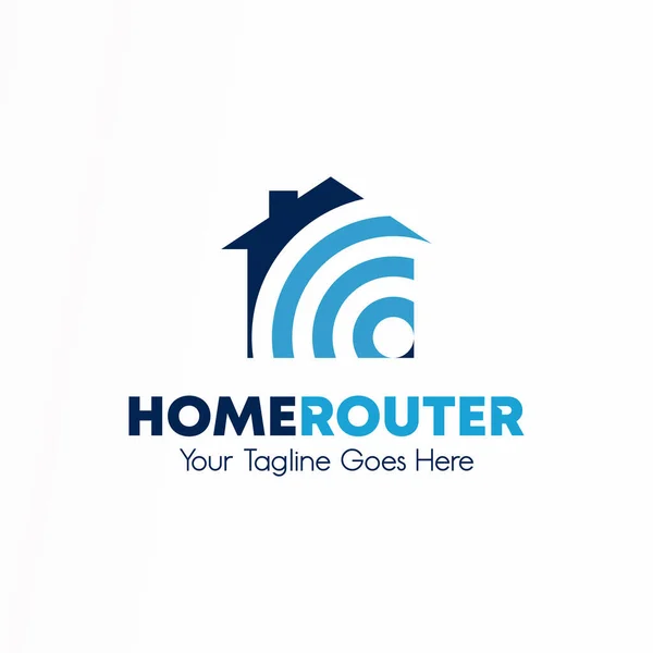Unique Simple House Wifi Signal Router Image Graphic Icon Logo — Archivo Imágenes Vectoriales