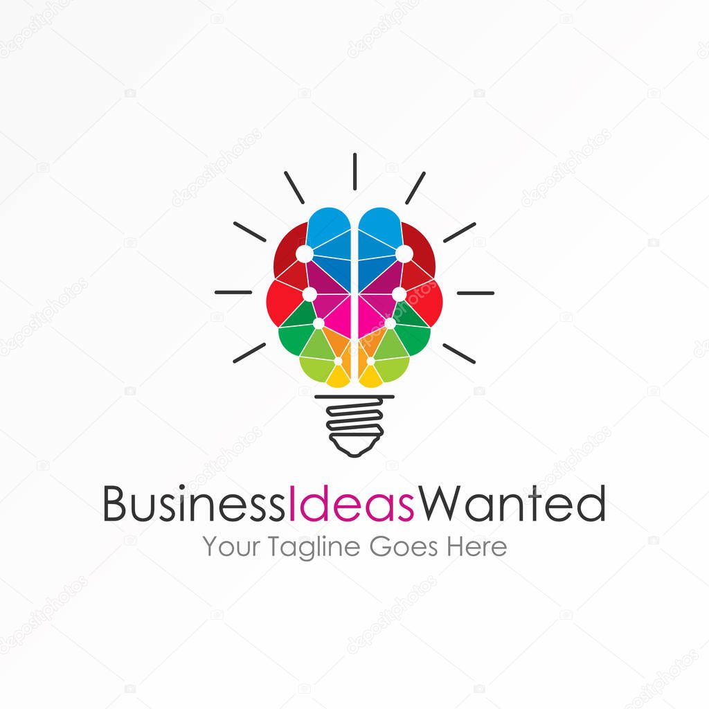 unique Lighting and color Brain with brain image graphic icon logo design abstract concept vector stock. Can be used as a symbol related to creative or tech