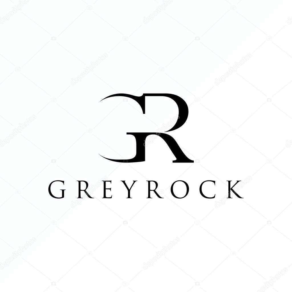 Letter or word GR serif font in merging image graphic icon logo design abstract concept vector stock. Can be used as a symbol related to initial or monogramial.