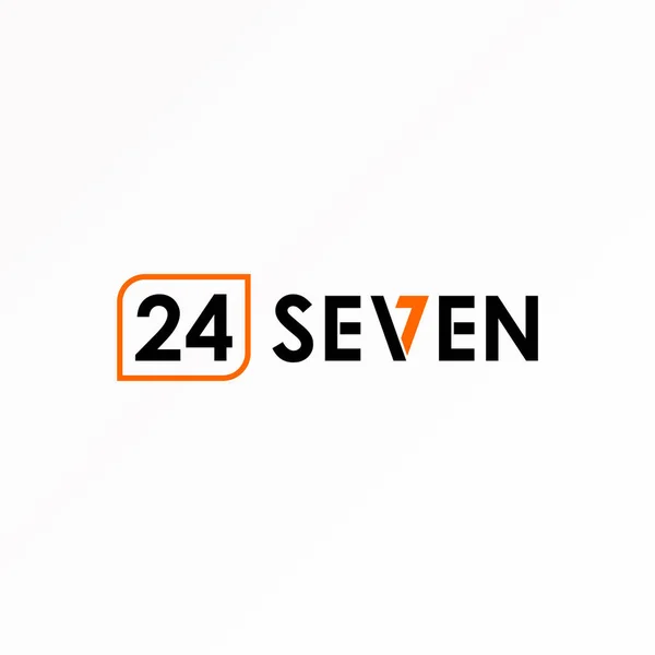 Simple Number Letter Seven Sans Serif Font Writing Image Graphic — Vector de stock