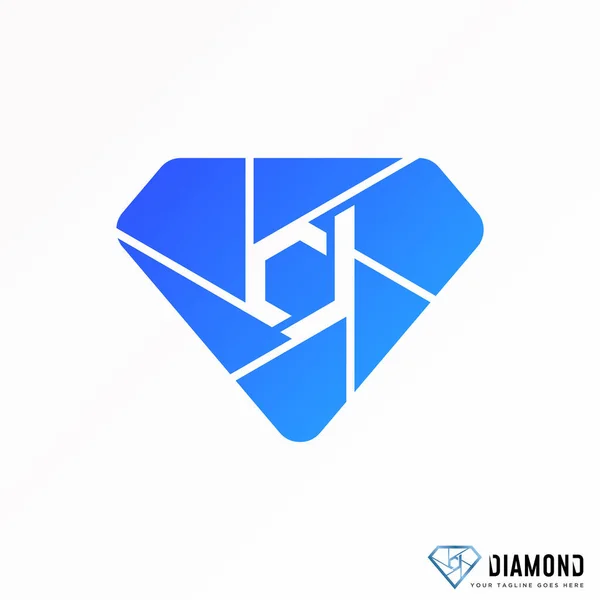 Letra Palabra Fuente Corte Imagen Diamante Icono Gráfico Diseño Abstracto — Vector de stock