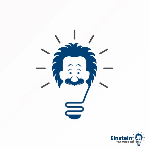 Lamp Lighting Einstein Face Image Graphic Icon Logo Design Abstract — Vector de stock