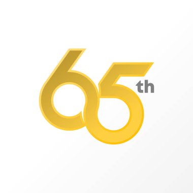 Bağlantı resmi simgesi logo tasarımı soyut konsept vektör stoğunda 65 numaralı yazı tipi. Yıldönümü veya başlangıçla ilgili bir sembol olarak kullanılabilir