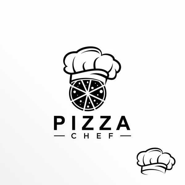 Pizza Simples Única Com Imagem Chapéu Chef Ícone Gráfico Logotipo — Vetor de Stock