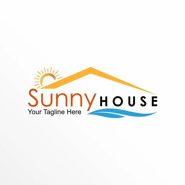 Roof House Sunrise Image Graphic Icon Logo Design Abstract Concept — Stock Vector