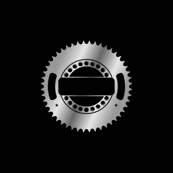 Gear Bearing Metal Emblem Image Graphic Icon Logo Design Abstract — Stockový vektor