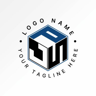 Logo design graphic concept creative premium vector stock image top sell initial JPS or PJS font on hexagon box negative space visual innovation style