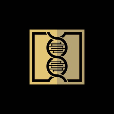 Logo tasarımı grafik konsepti yaratıcı premium vektör stok görüntü üst satım hattı daire DNA kare sağlık jenerik bilim zinciri sarmal kimya atom üzerinde