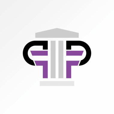 Logo tasarımı grafiksel konsept yaratıcı premium vektör stok imajı ilk P veya PP yazı tipini satarak Adalet Bakanlığı 'na sütun hukuku oluşturma yasallığı kazandırdı