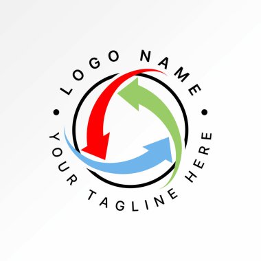 3 ok yönünü döndürür. Sürdürülebilirliği yenile. Dünya logo tasarımı grafiksel konsepti yaratıcı premium vektör stok resim satışı için yeniden kullanılabilir.