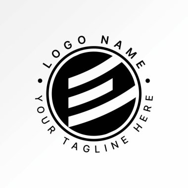 Satır dairesi markalaştırma sermaye stili döngü elementi üzerindeki ilk E yazı tipi minimal logo tasarım grafik konsepti yaratıcı premium vektör stok resim üstü satışı