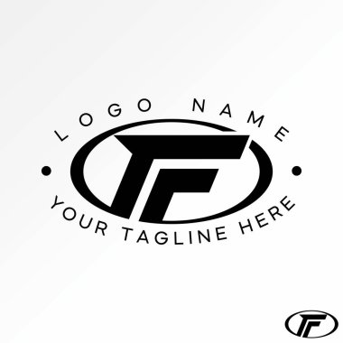 Elips swoosh otomobili üzerindeki ilk F veya FR italik yazı tipi amblem hızlı logo tasarım grafik konsepti yaratıcı premium vektör stok resim üstü satışı