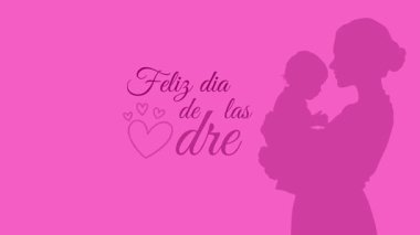 Modern minimalist greeintg tasarımı Anneler Günü 'nü neşeli bir şekilde kutlamak için DIA DE LA MADRE.