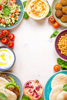 Orta Doğu geleneksel yemekleri arka plan