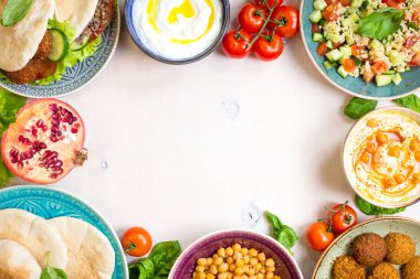 Orta Doğu geleneksel yemekleri arka plan