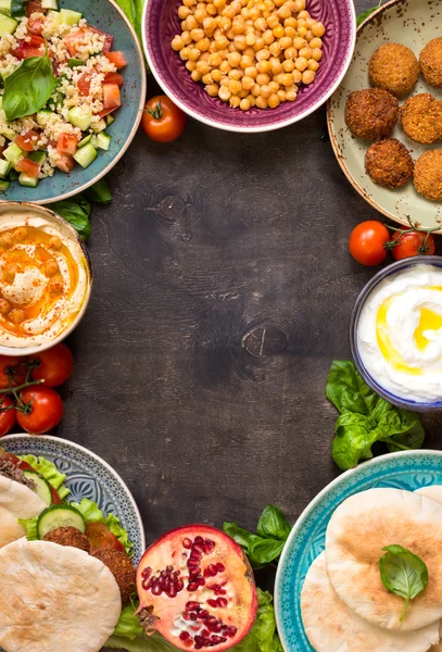 Middle eastern traditional dishes background — Stock Photo, Image