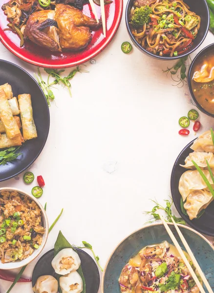 Kinesisk mat vit bakgrund — Stockfoto