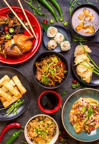 Assorted Chinese food set — Stock Photo, Image