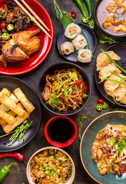 Assorted Chinese food set — Stock Photo, Image