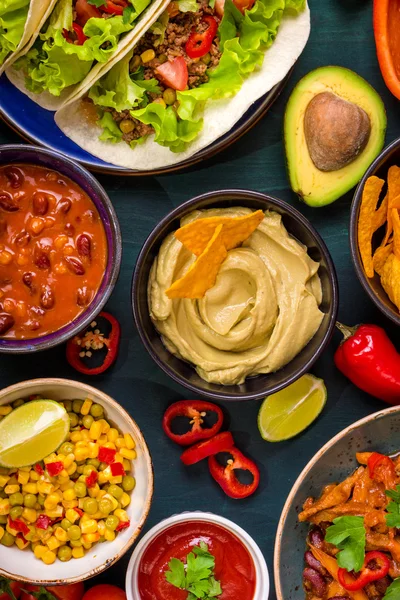 Comida mexicana mista — Fotografia de Stock