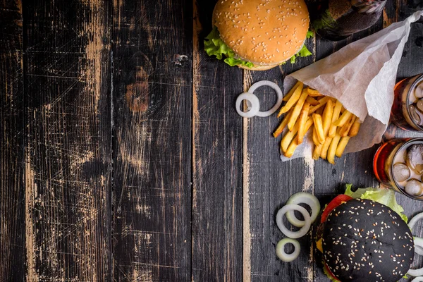 Burgers definir fundo — Fotografia de Stock