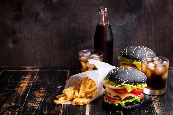 Burgers definir fundo — Fotografia de Stock