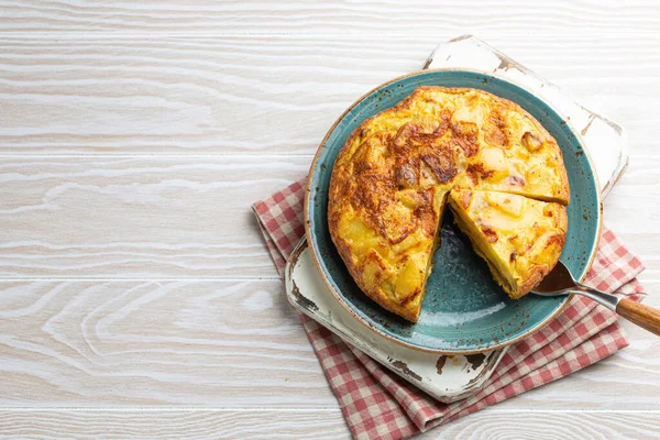 Hiszpański omlet tortilla z ziemniakami — Zdjęcie stockowe