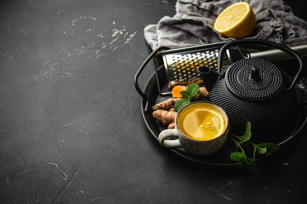 Healthy turmeric tea beverage — Stock Photo, Image