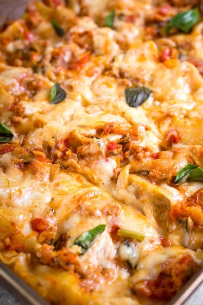 Close-up van een traditionele Italiaanse lasagne — Stockfoto