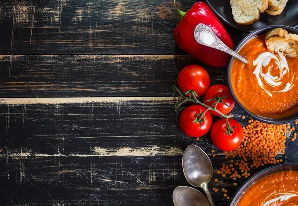 Sopa de calabaza con fondo crema pesada —  Fotos de Stock