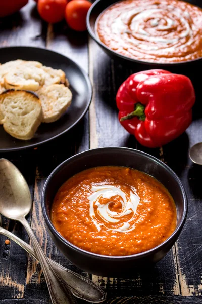 Pumpkin soup with heavy cream — Stock Image Pumpkin soup with heavy cream Royalty Free Stock Images