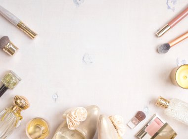 Glamour şık kadınsı kozmetik arka plan