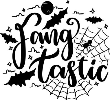 Halloween Lettering Typography Basılabilir Poster ve Tişört Tasarımı için İllüstrasyon Alıntıları. Motivasyonel İlham Alıntıları.