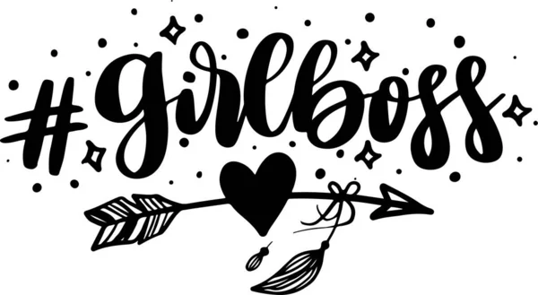 Girl Power Lettering Typografia Cytaty Ilustracja Druku Plakat Shirt Design — Zdjęcie stockowe