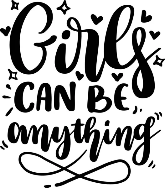 Girl Power Lettering Quotes Motivation Inspiration Typography Printable Poster Cards — Stock Photo, Image