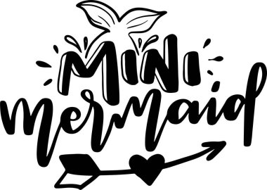 Denizkızı Harfleri Tipografisi Yazdırılabilir Poster ve Tişört Tasarımı için İllüstrasyon. Motivasyonel İlham Alıntıları.