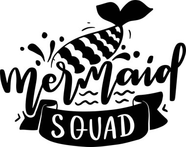 Denizkızı Harfleri Tipografisi Yazdırılabilir Poster ve Tişört Tasarımı için İllüstrasyon. Motivasyonel İlham Alıntıları.