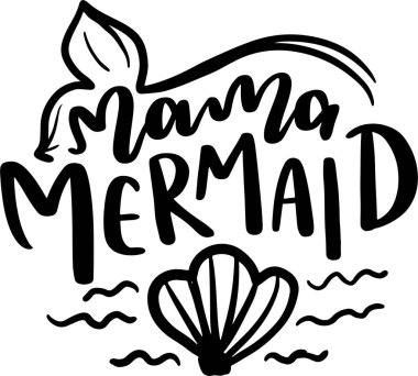 Denizkızı Harfleri Tipografisi Yazdırılabilir Poster ve Tişört Tasarımı için İllüstrasyon. Motivasyonel İlham Alıntıları.