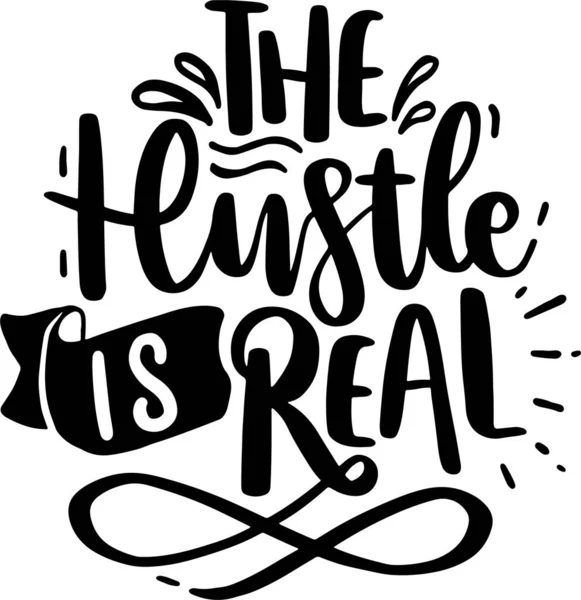 Hustle Lettering Typography Quotes Illustration Printable Poster Shirt Design Inglês — Fotografia de Stock