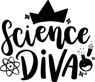 Matbaa Posteri ve T-Shirt Tasarımı için Bilim Harfi Tipografisi İllüstrasyonu. Motivasyonel İlham Alıntıları.