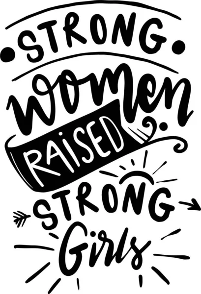 Strong Woman Lettering Typography Quotes Illustration Printable Poster Shirt Design — Foto de Stock